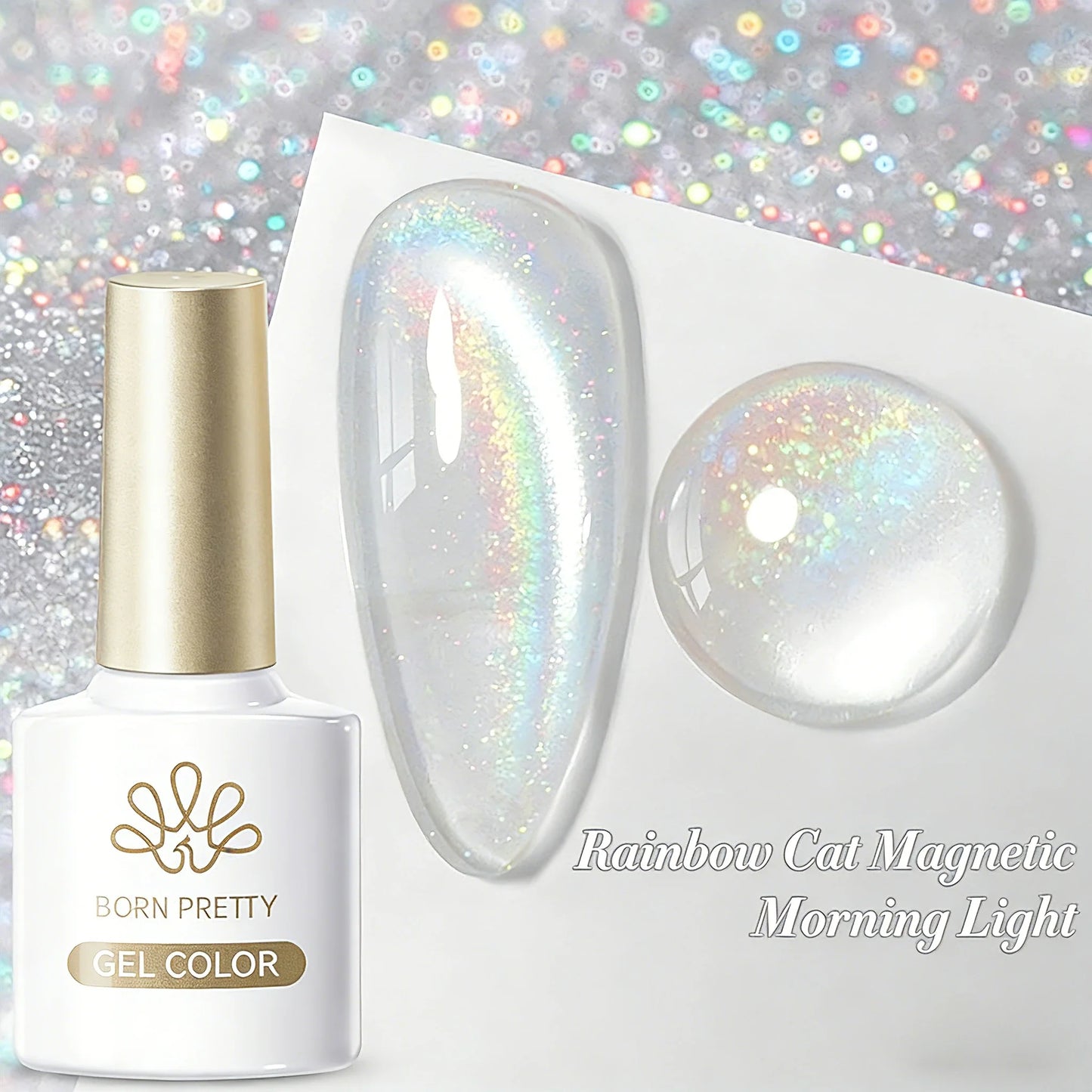 BORN PRETTY Cat Magnetic Gel Nail Polish 117 Colors 10ml Full Coverage Semi-Permanent Soak-Off Nail Varnish for Salon Manicure Glitter Cat Eye Nails