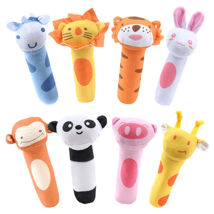 Baby Plush Rattle Crib Mobile – Cartoon Animal Bed Bell Toys for 0-12 Months, Infant Toddler Early Educational Newborn Gift