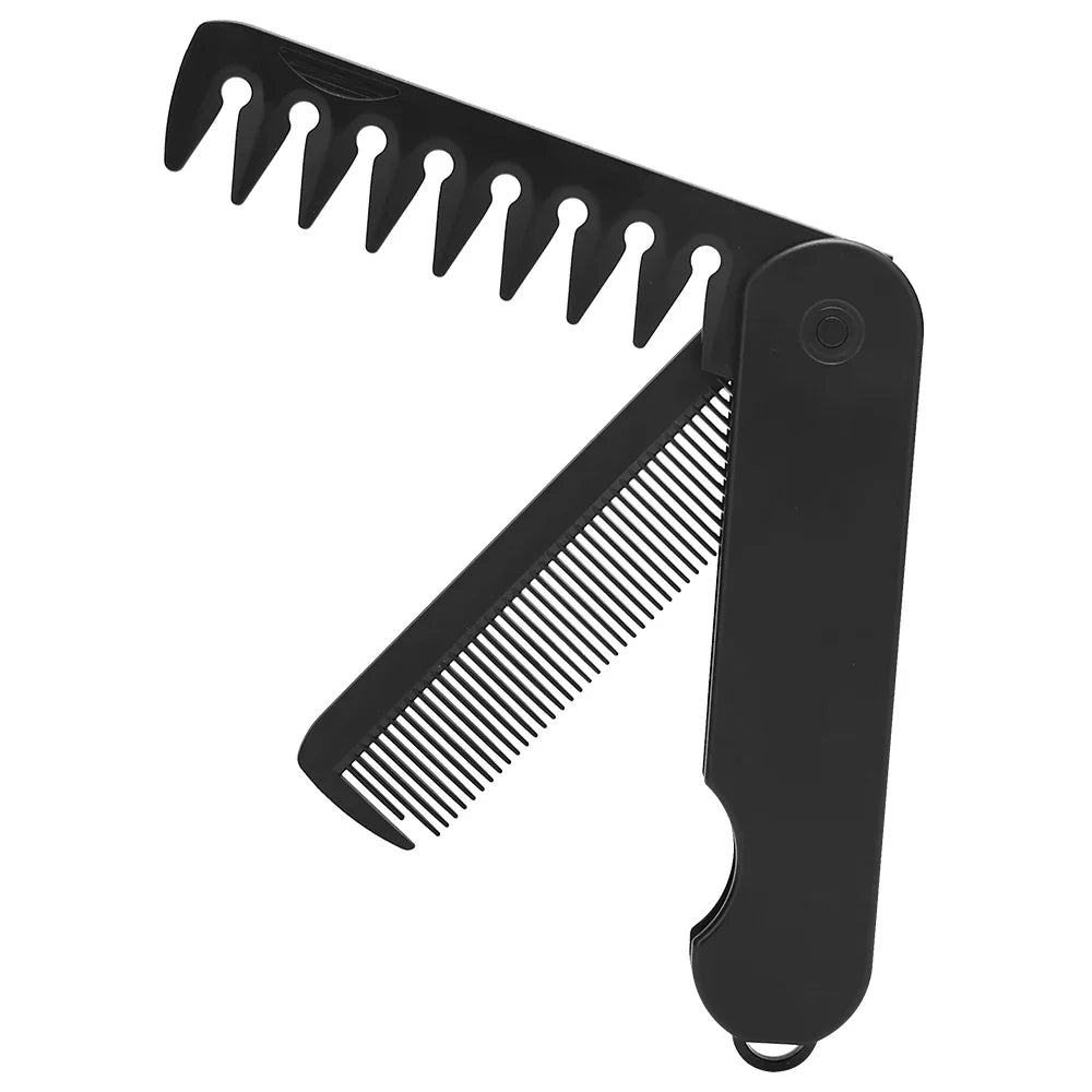 Multifunctional Folding Pocket Comb – Portable Wide Tooth Comb for Men’s Hair, Beard & Oil Head Styling