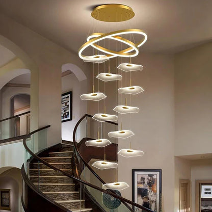 Nordic Stair Chandelier Pendant Light – Modern Ceiling Lighting for Living Room, Bedroom & Dining Room Home Interior Decoration Fixture
