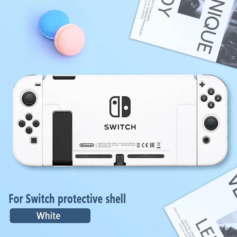 Protective Case & Film for Nintendo Switch – Rocker Cap Handle, Hard Base Cover with Skin-Friendly Gradient Design