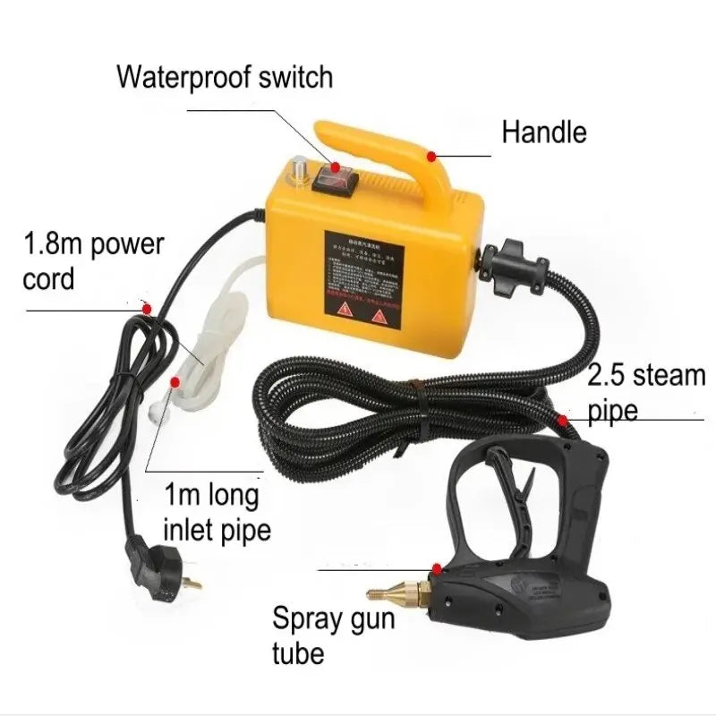 2600W 220V High-Temperature Steam Cleaner - Portable Sterilization Pressure Washer for Home, Car, Kitchen & AC