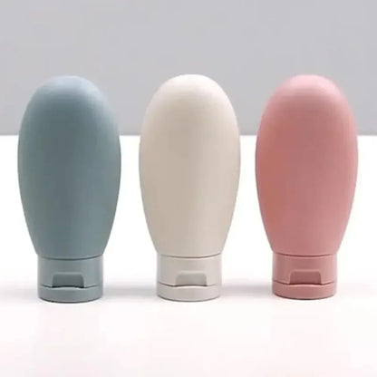 3/4 Pcs 60ml Travel Refillable Silicone Bottles - Empty Lotion, Shampoo & Cosmetic Squeeze Containers for Makeup