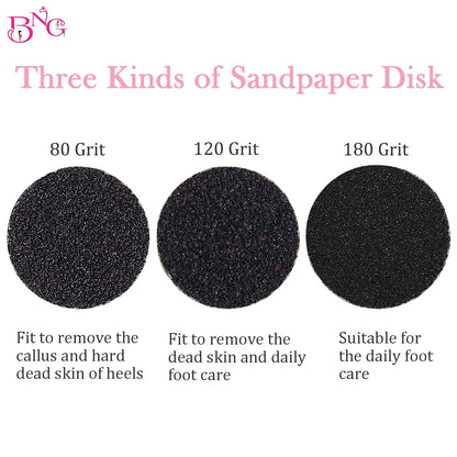 Foot Dead Skin Sandpaper Smart Wheel Pedicure Disc | Replaceable Sandpaper for Callus and Cuticle Removal | 25MM Manicure Tool