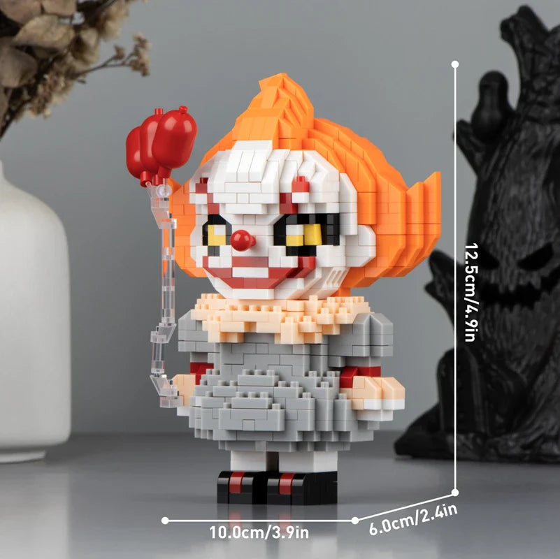 Tiny Particle Building Blocks – Halloween Cartoon Puzzle Toys with Magic Night Death Clown Characters