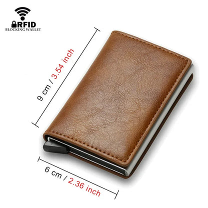Top Quality Men's Wallet – Vintage Brown Leather Money Bag – RFID Card Holder – Mini Purse, Smart Wallet – Compact and Stylish Pocket Wallet