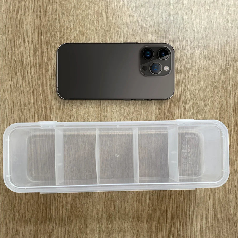 Plastic Jewelry & Hair Accessories Organizer – 5-Compartment Storage Box for Desktop, Cables & Miscellaneous Items