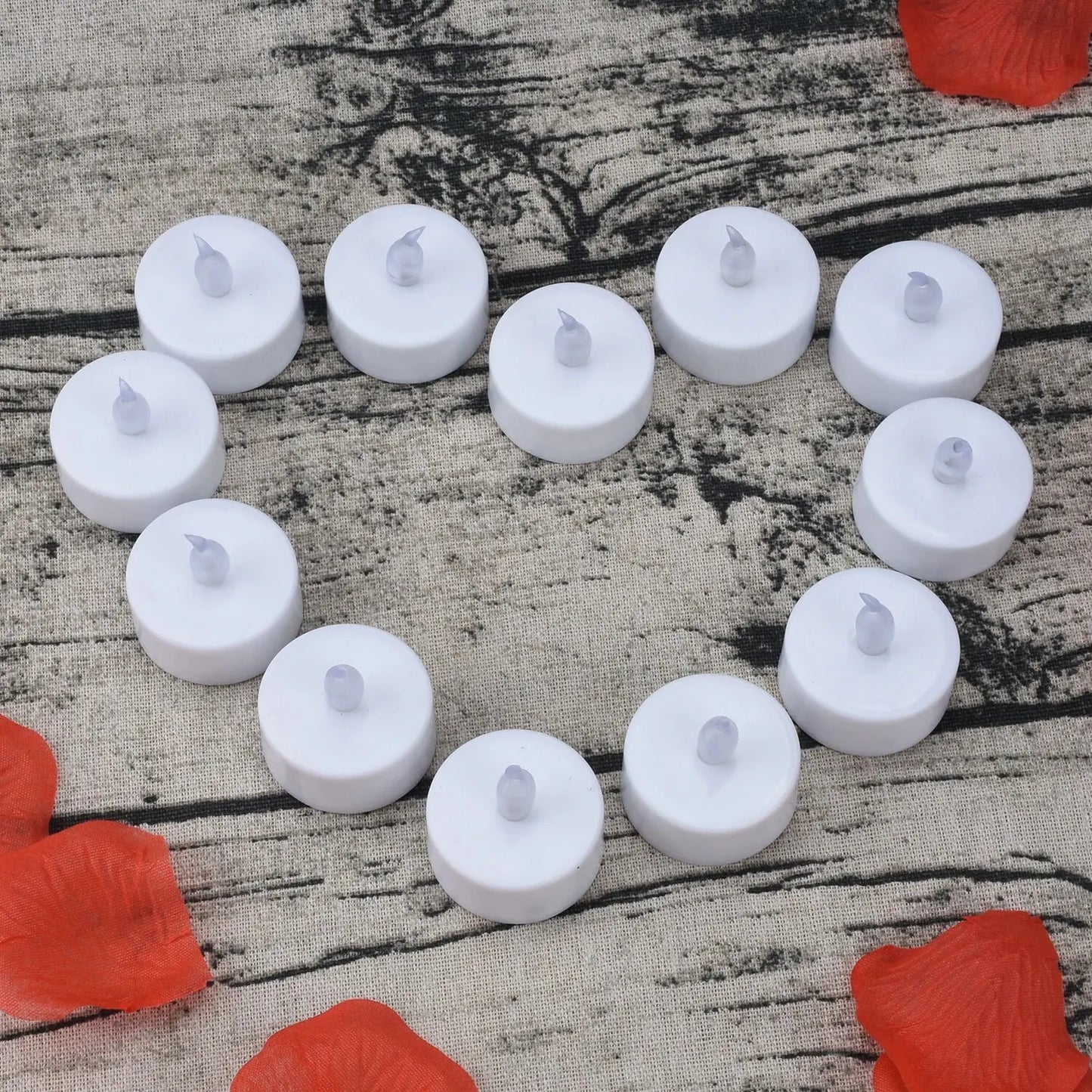 Candlium 12 Pack Warm Yellow Flameless LED Tea Light Candles | Battery Operated 200+ Hours | Votive, Anniversary and Wedding Decoration