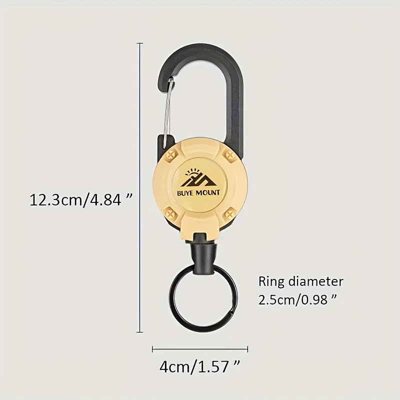 Outdoor Tactical Camping Buckle – Telescopic Steel Wire Keychain Multi-Tool