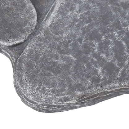 Dog Pawprint Memorial Stone – DIY Lettering Dog Grave Marker Pet Monument for Outdoor Lawn & Patio (15.5x17.5cm)
