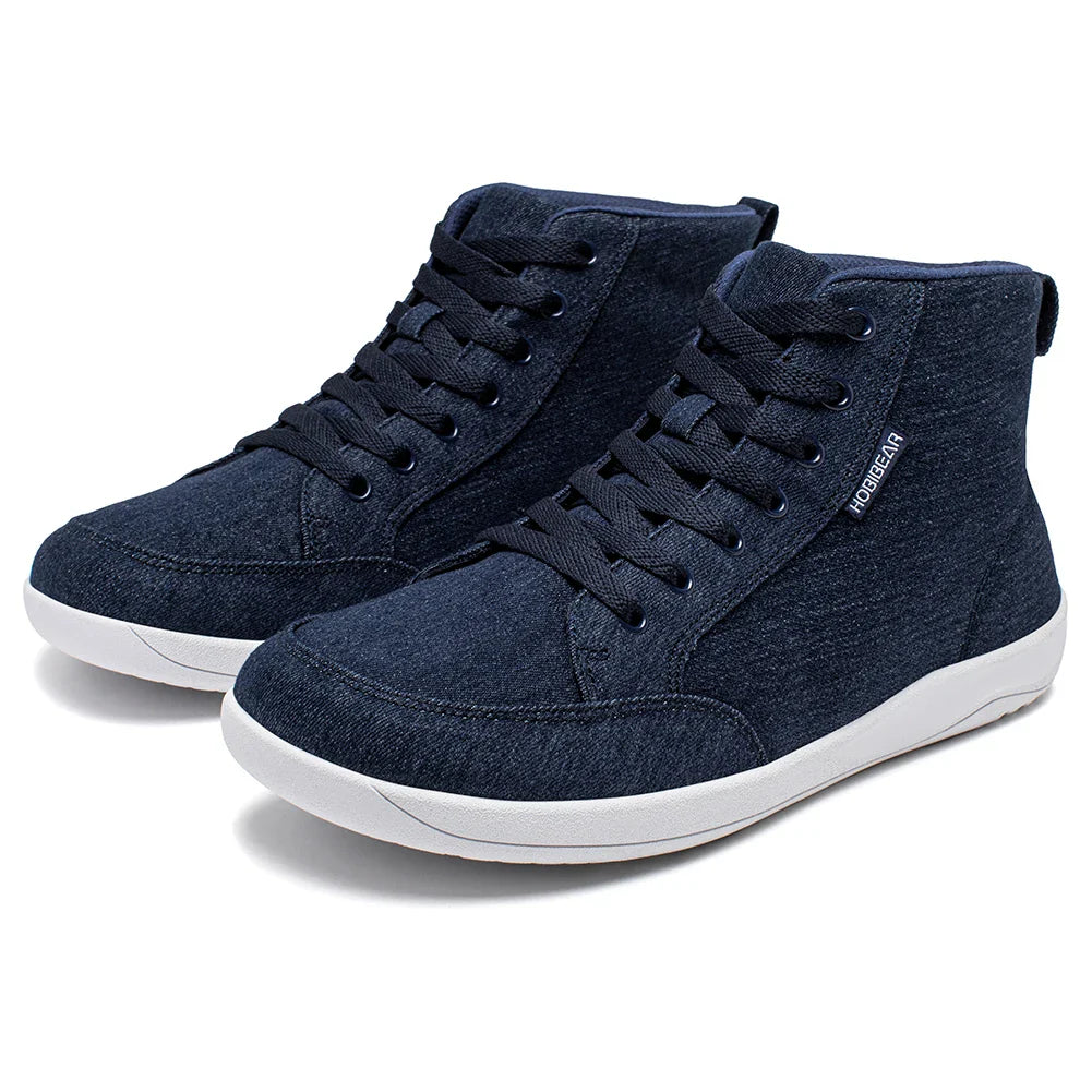 HOBIBEAR Mid-Top Barefoot Shoes – Unisex Wide Toe Canvas Sneakers for Walking & Outdoor