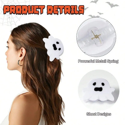 Halloween Party Hair Clip | Ghost, Bat & Pumpkin Hair Clip for Thin Hair, 1pc