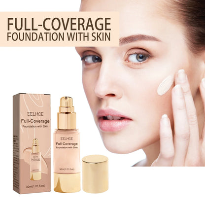 Liquid Concealer Foundation – Full Coverage, Pore-Minimizing, Dark Spot Correcting Waterproof Makeup with Oil Control
