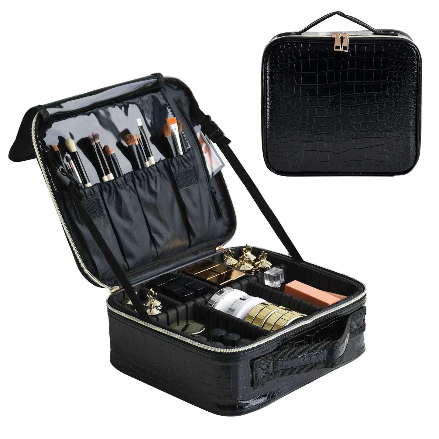 New PU Leather Cosmetic Bag for Women – Multi-Functional Portable Travel Makeup Storage Case