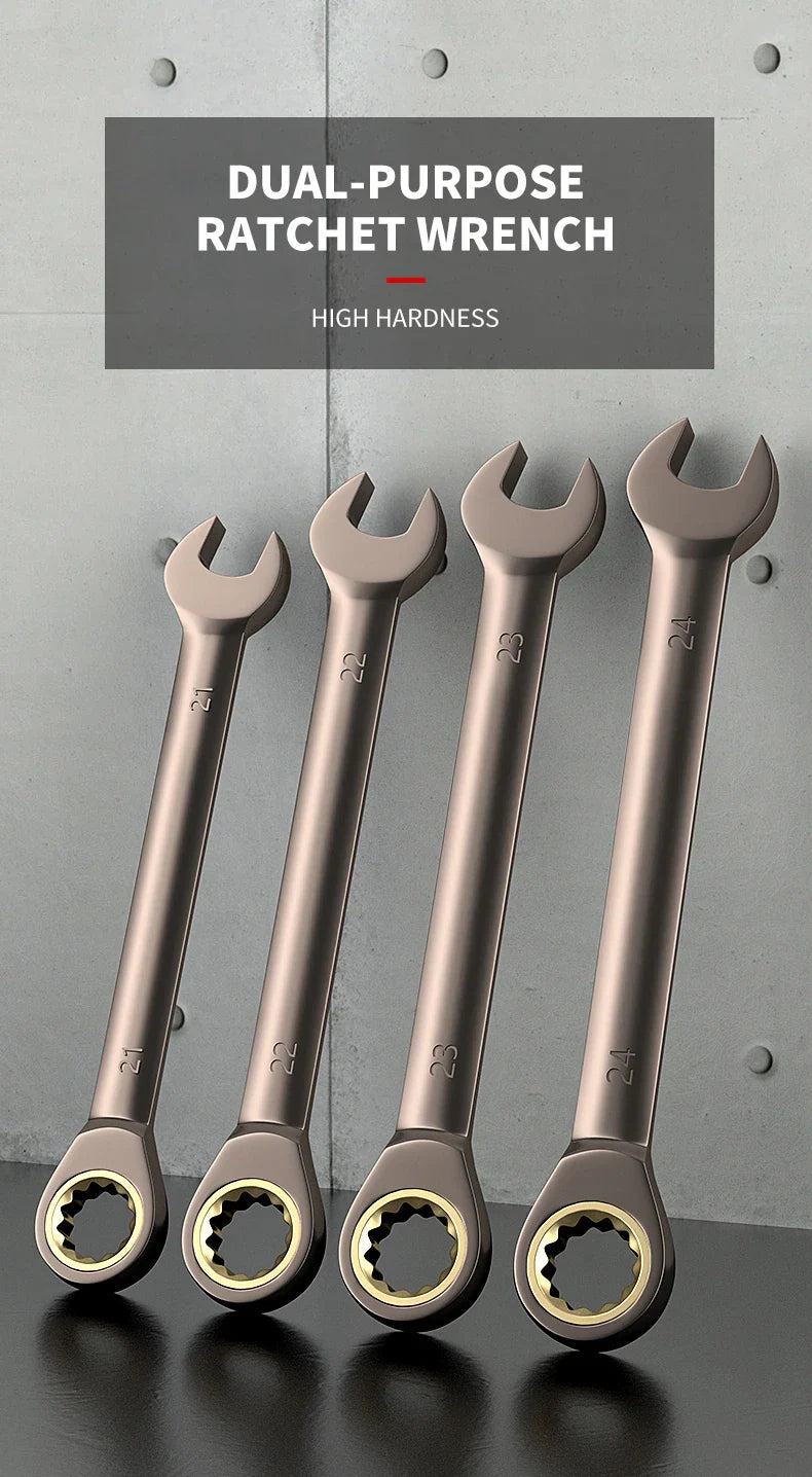 12pcs/6pcs Dual-Use Ratchet Wrench Set — 72-Tooth Quick Ratchet Heads with 180° Rotation Hardware Tools