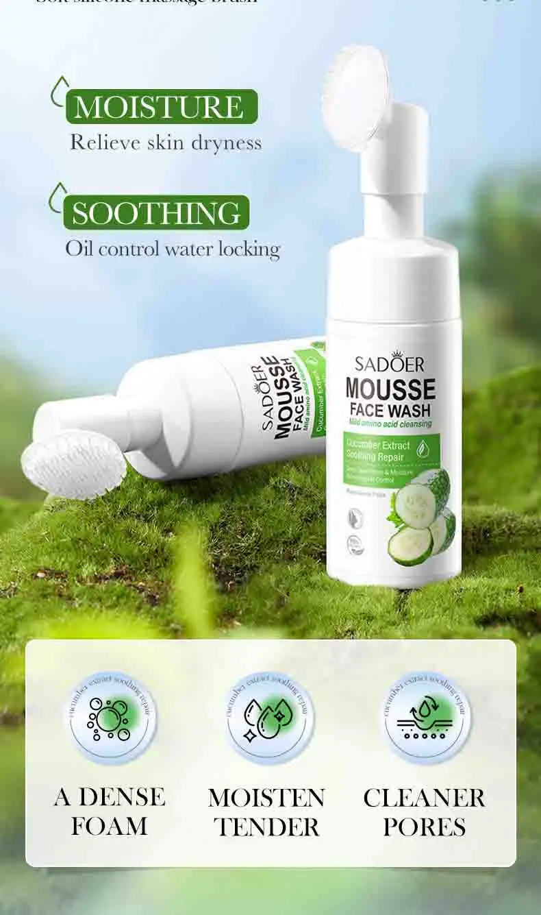 SAODER Fruits Facial Cleanser – Moisturizing & Hydrating Face Wash Foam with Massage for Skincare