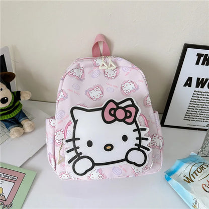 Anime Cartoon Kuromi, Melody & Cinnamoroll Backpack – Kawaii Canvas Schoolbag for Boys & Girls, Hello Kitty Fashion Kids Backpack