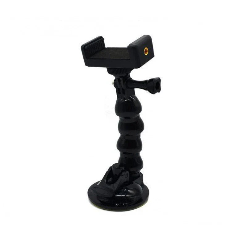 Suction Cup Car Mount with Tripod Adapter — Phone & GoPro Holder for Action Cameras