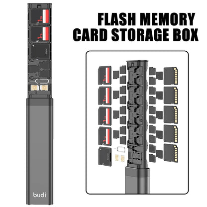 BoxBUDI 30-Slot Memory Card Case – Large-Capacity, Shockproof & Anti-Pressure Storage Wallet, Portable & Anti-Loss