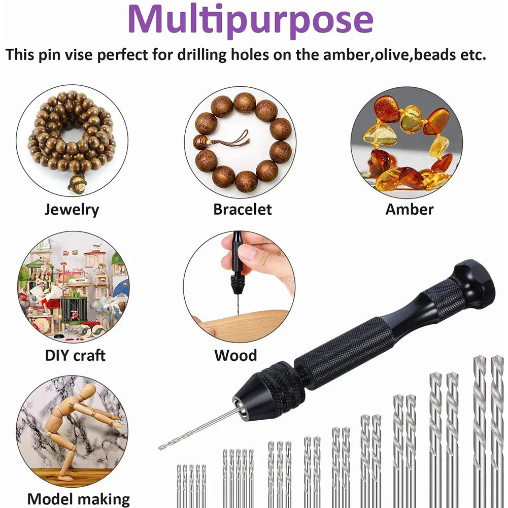 36Pcs Micro Hand Drill Bits Set – Mini Twist Drill Bits for PCB, Jewelry, Wood Craft & DIY Rotary Tool Accessories