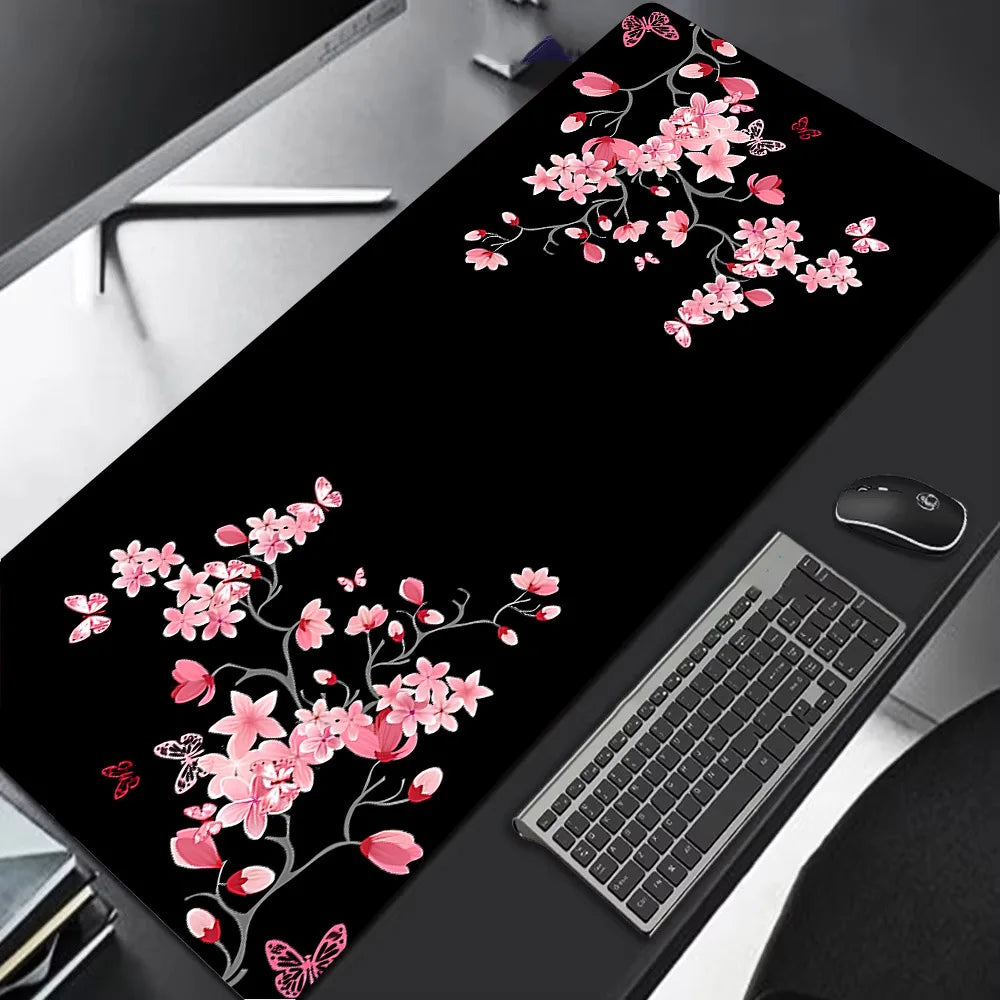 Sakura Scenery Large Anti-Slip Rubber Gaming Mouse Pad – Durable Thick Seam Edge Desk Mat for Office & Gaming