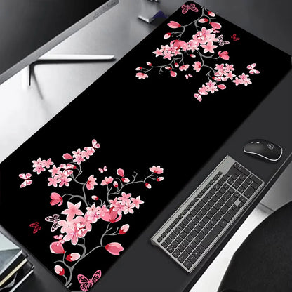 Sakura Scenery Large Anti-Slip Rubber Gaming Mouse Pad – Durable Thick Seam Edge Desk Mat for Office & Gaming