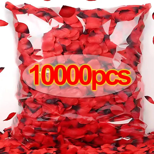 Red Artificial Rose Petals - Silk Flower Simulation for Valentine's Day, Wedding, & Christmas Decor