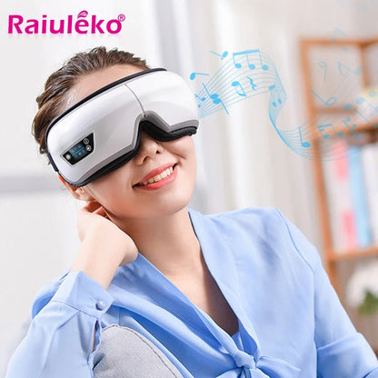 6D Smart Eye Massager — Vibration & Hot Airbag Compress, Bluetooth Music Eye Massage Glasses for Relaxation & Fatigue Relief