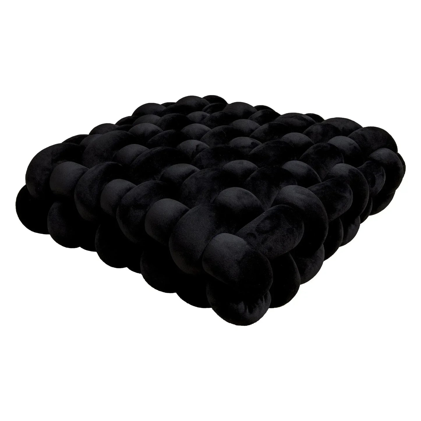 Knotted Square Cushion – Nordic Aesthetic Hand-Made Plush Pillow for Office Chair & Decorative Sleeping Back Support