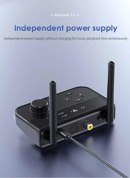 3D Stereo Bluetooth 5.3 Audio Receiver | Optical, Coaxial, 3.5mm AUX Output Wireless Adapter for Car and Speakers