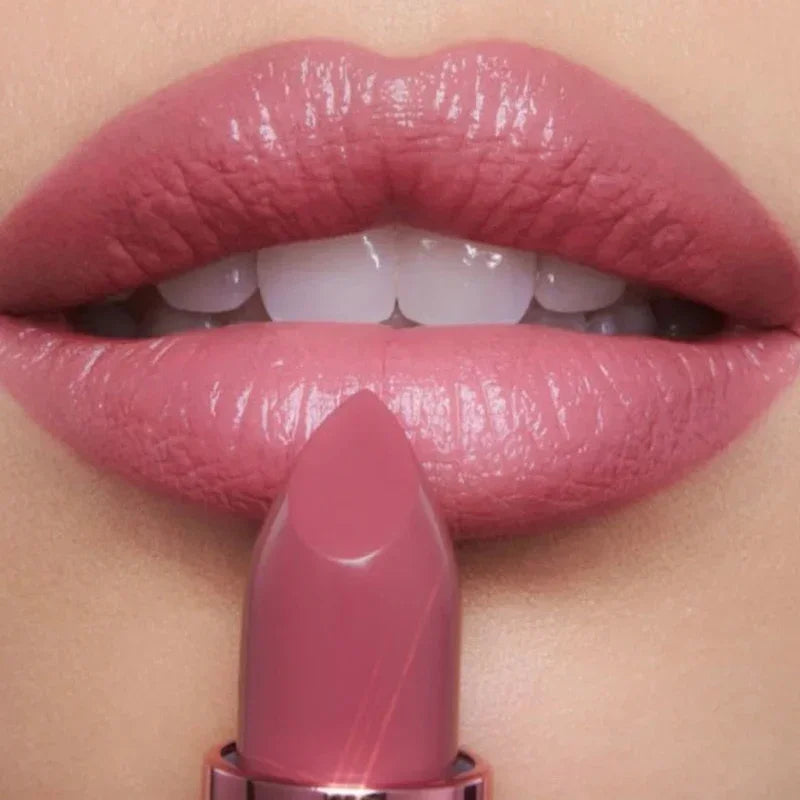 Rose Pink Nude Matte Velvet Lipstick – Long-Lasting, Non-Stick Cup, Waterproof, Sexy Lipsticks for Beauty Makeup