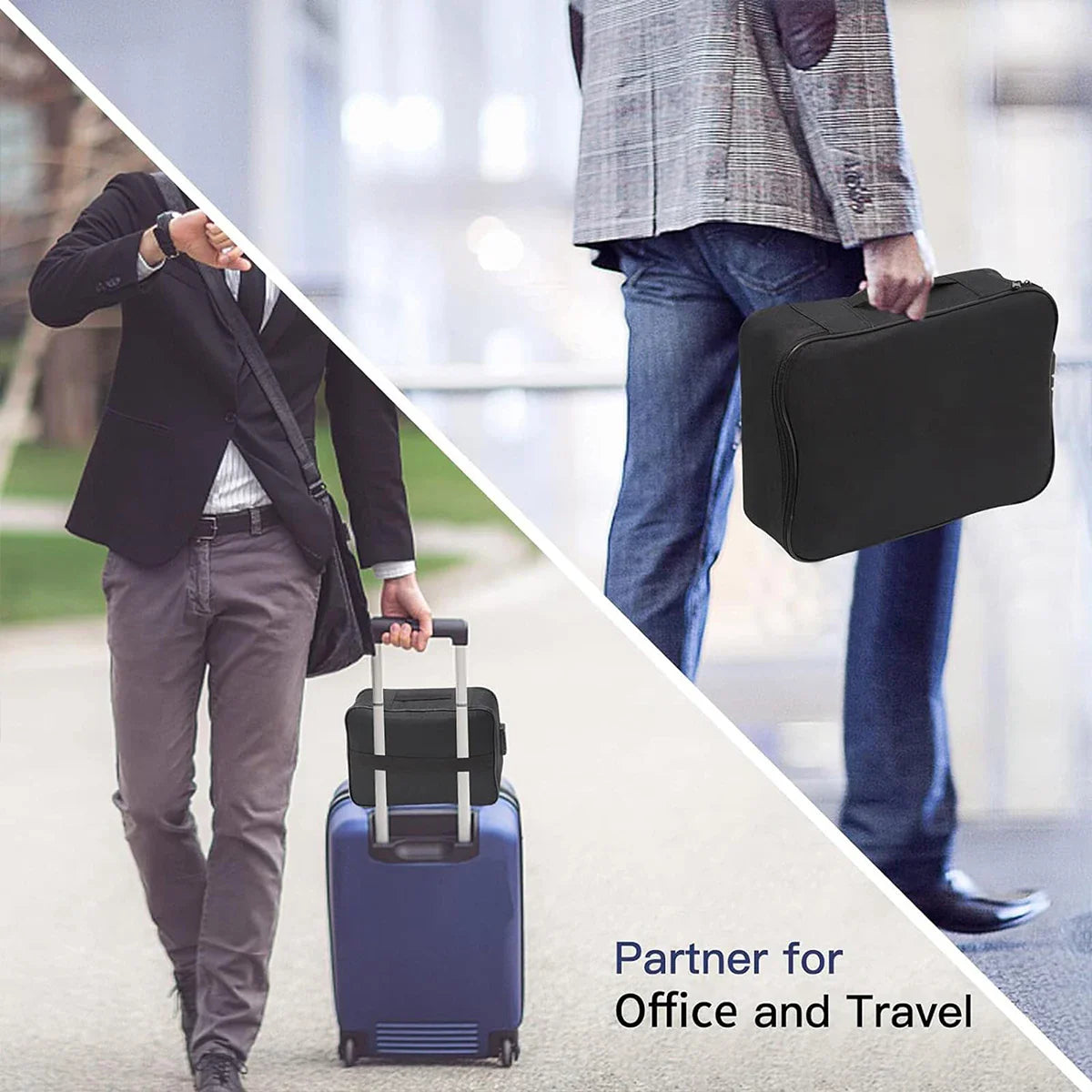 Document Briefcase - 3-Layer Lockable Storage Bag for Men & Women, Wallet, Passport, Home Security Storage Box - ZMT