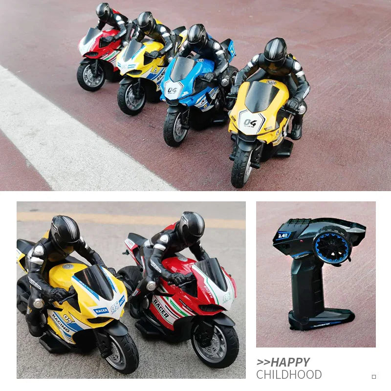 1/6 Scale RC Electric Racing Motorcycle – High-Speed 4CH Remote Control Drift Car Toy for Boys