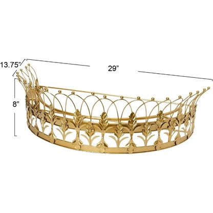 Decorative Metal Curtain or Canopy Crown – Gold Finish Finials, Made in the USA