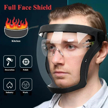 Transparent Full Face Protector Shield: Facial Protection Mask for Work Safety - Kitchen Accessories & Gadgets