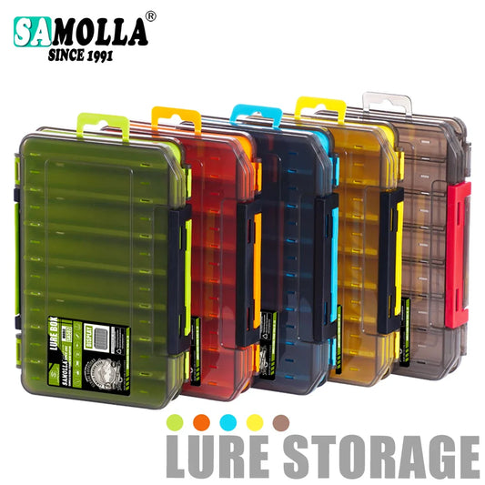 Fishing Tackle Box – 14 Compartment Double-Sided Storage Case for Lures, Hooks & Accessories, Fishing Tool Organizer