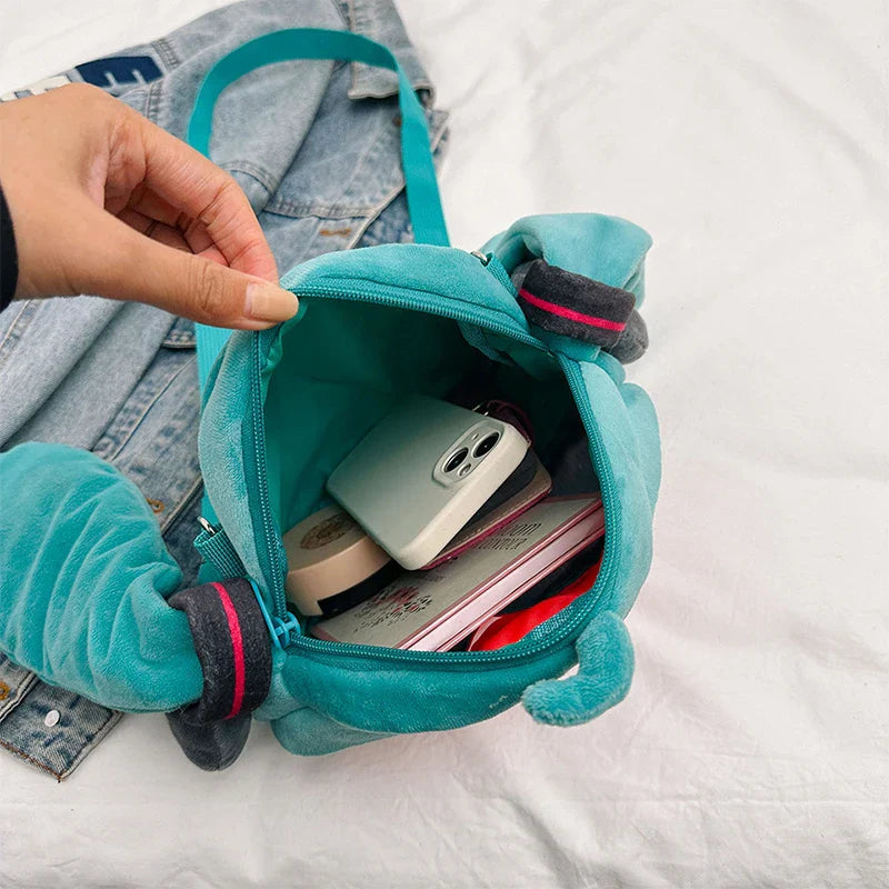 Anime Hatsune Miku Q Version Kawaii Shoulder Bag – Transparent Doll Plush Toy Backpack, Perfect Christmas Gift