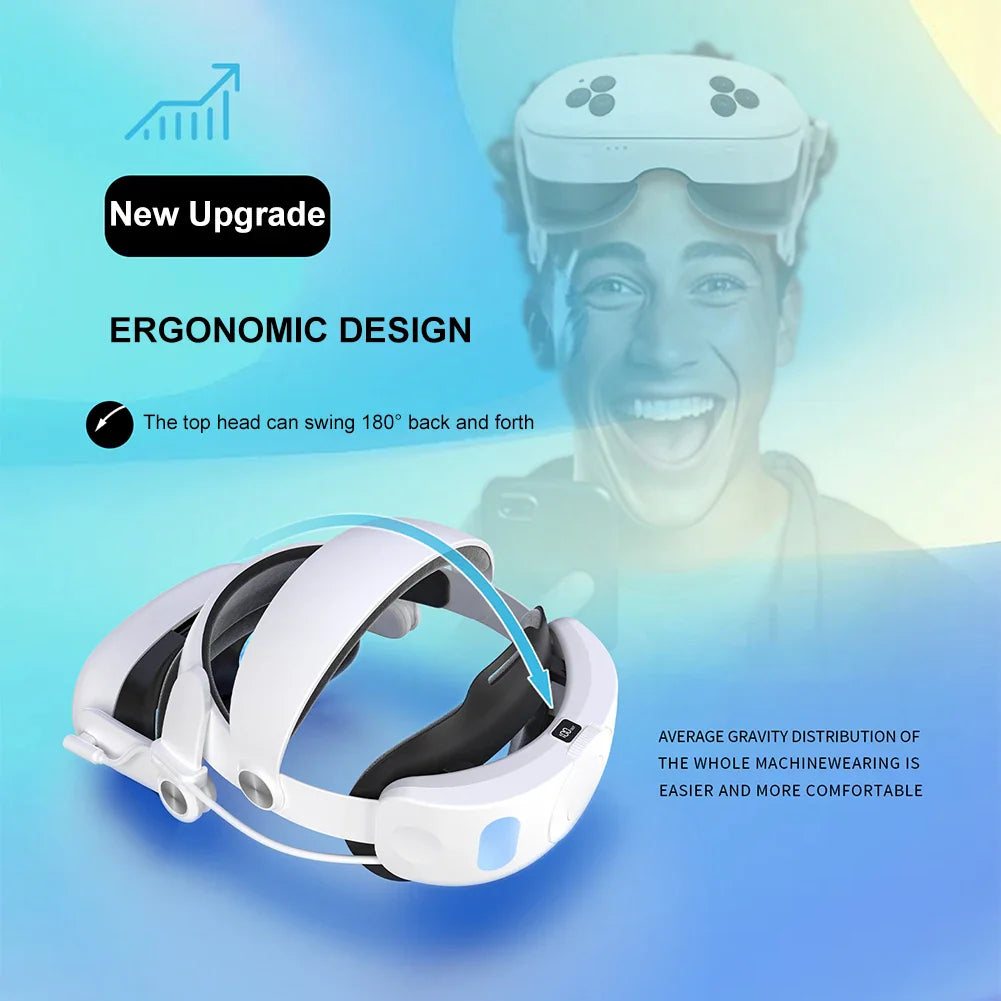 Adjustable Head Strap with 10000mAh Battery for Meta Quest 3/3S – Elite Strap Replacement with Enhanced Playtime & Support