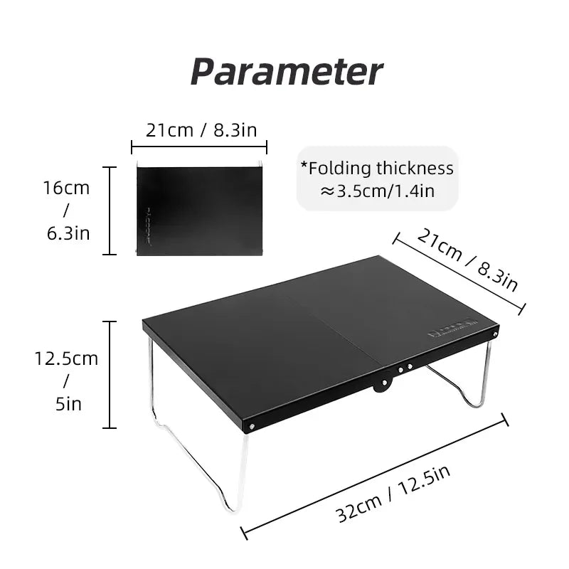 Portable Foldable Camping Table – Ultralight MDF Mini Coffee Table for Outdoor Hiking & Picnic Use