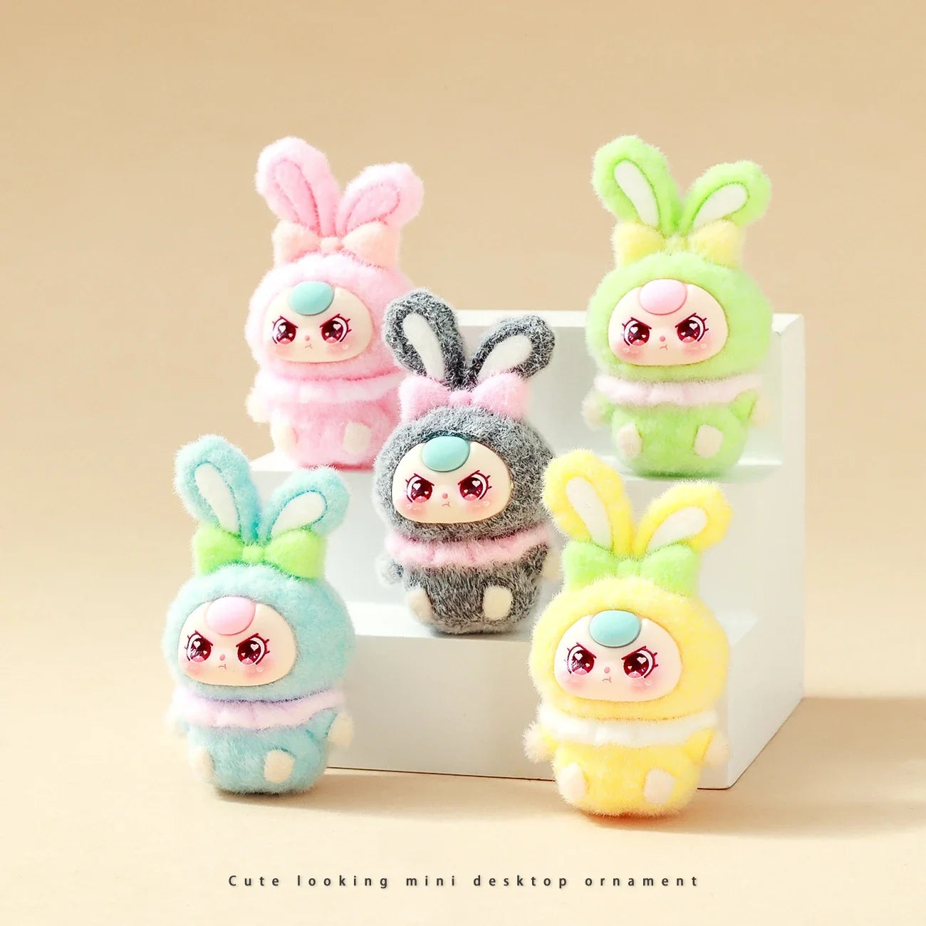 9pcs Babythree Dimoo Anime Flocked Action Figures Decorative Pendant Kawaii Desktop Dolls Toy Gifts