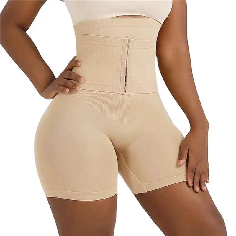 Women’s High Waist Firm Tummy Control Shapewear – Hook Body Shaper Shorts with Butt Lifter Slimming Fajas