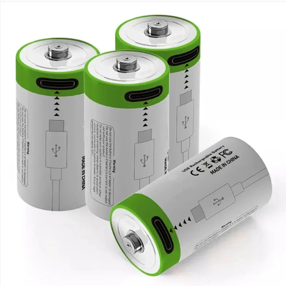 3.7V CR2 300mAh Rechargeable Lithium Battery — USB Type-C Sensor Charging Battery