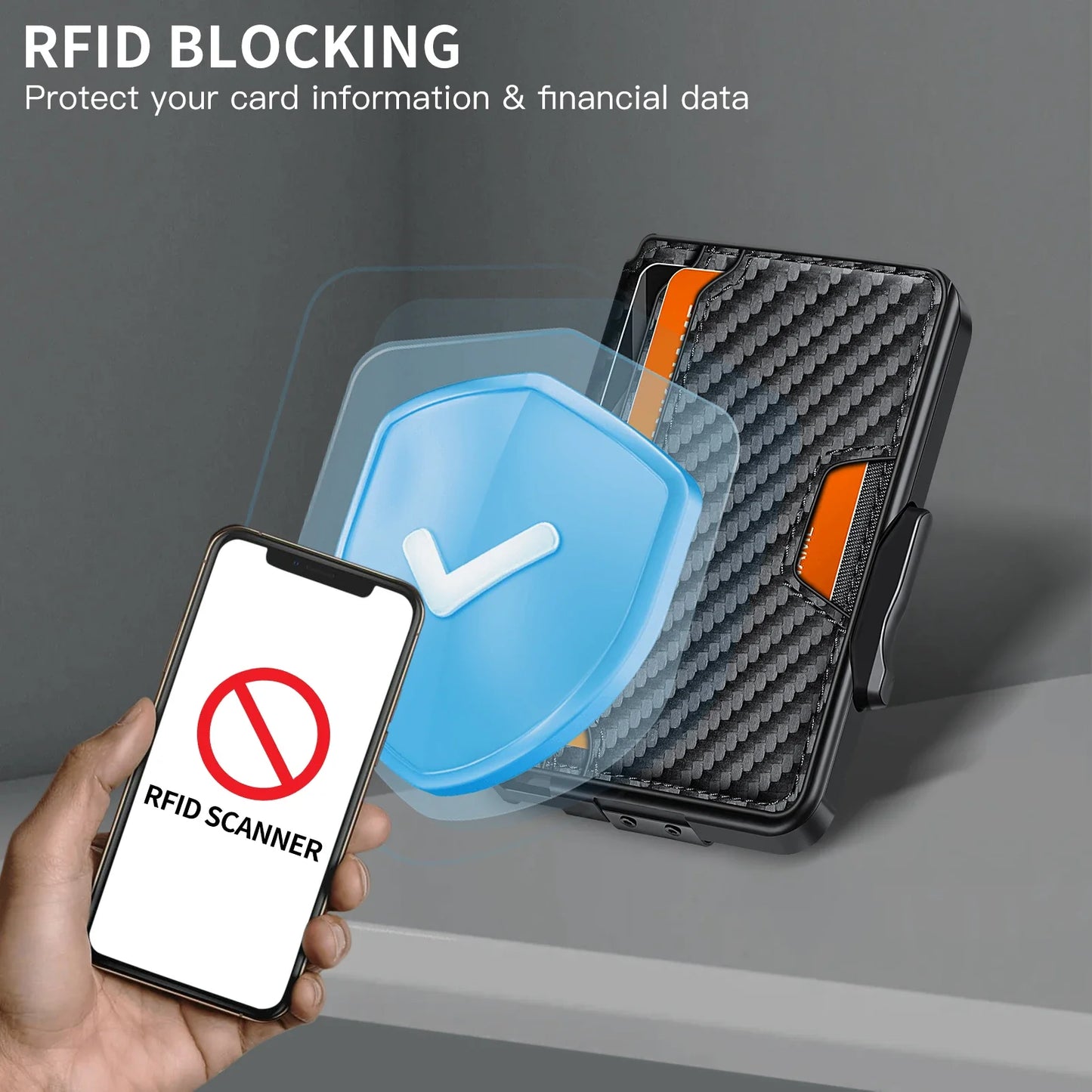 RFID Blocking Men's Slim Pop-up Wallet – Minimalist Bifold Credit Card Holder