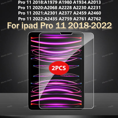 2-Pack Tempered Glass Screen Protector for iPad Pro & Air 12.9"/13"/11" — Compatible with M2/M3/M4/M5 (2024–2025)