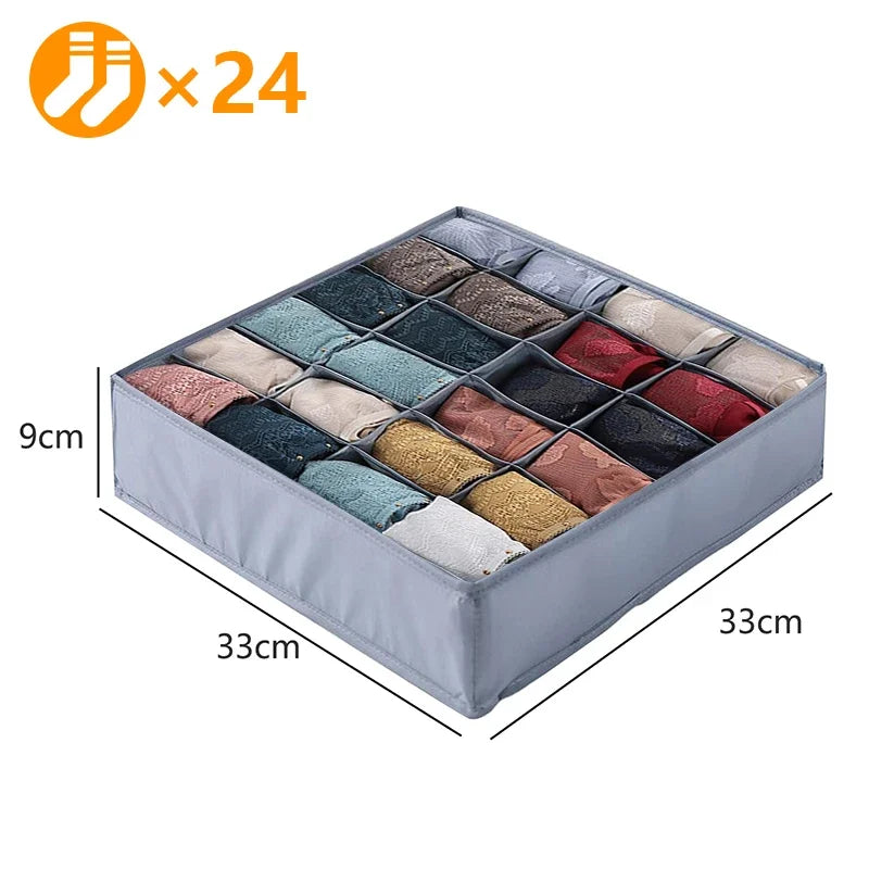 Underwear & Clothing Organizer Storage Box – Sports Bra, Socks & Panties Drawer Divider for Wardrobe & Cabinet Organization