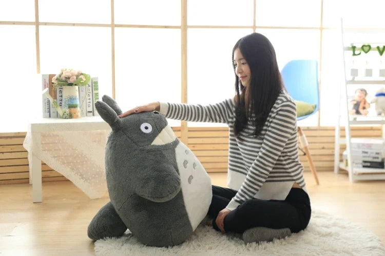 Cartoon Laugh Heartily Totoro Plush Toy — Stuffed Anime Movie Totoro, Lotus Leaf Pillow Plushie, Japanese-Style Doll Gift