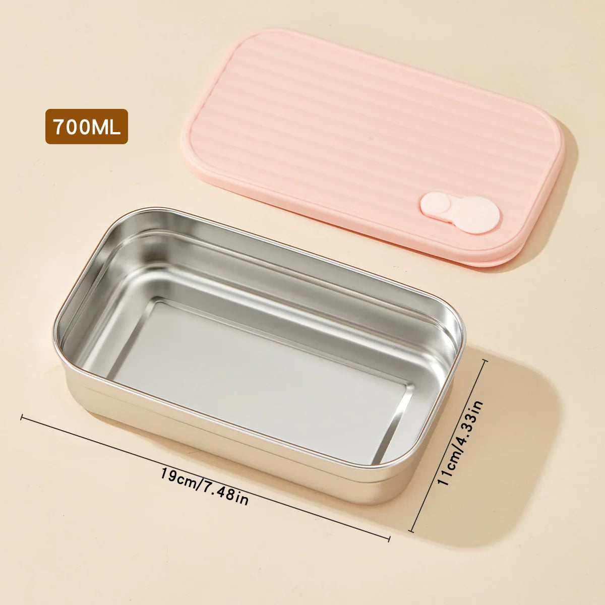 WORTHBUY 304 Stainless Steel Lunch Box with Lid — Portable Leak-Proof Stackable Bento Box for Fruit, Salad, and Food Storage, Ideal for Students