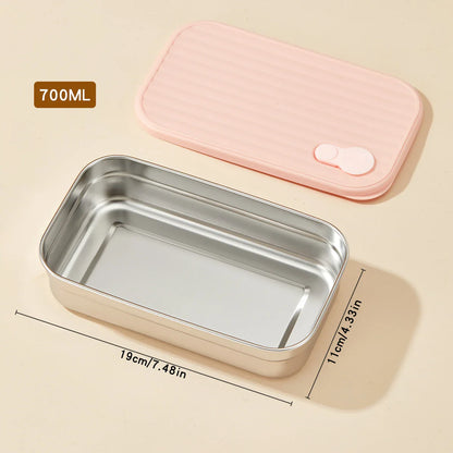 WORTHBUY 304 Stainless Steel Lunch Box with Lid — Portable Leak-Proof Stackable Bento Box for Fruit, Salad, and Food Storage, Ideal for Students