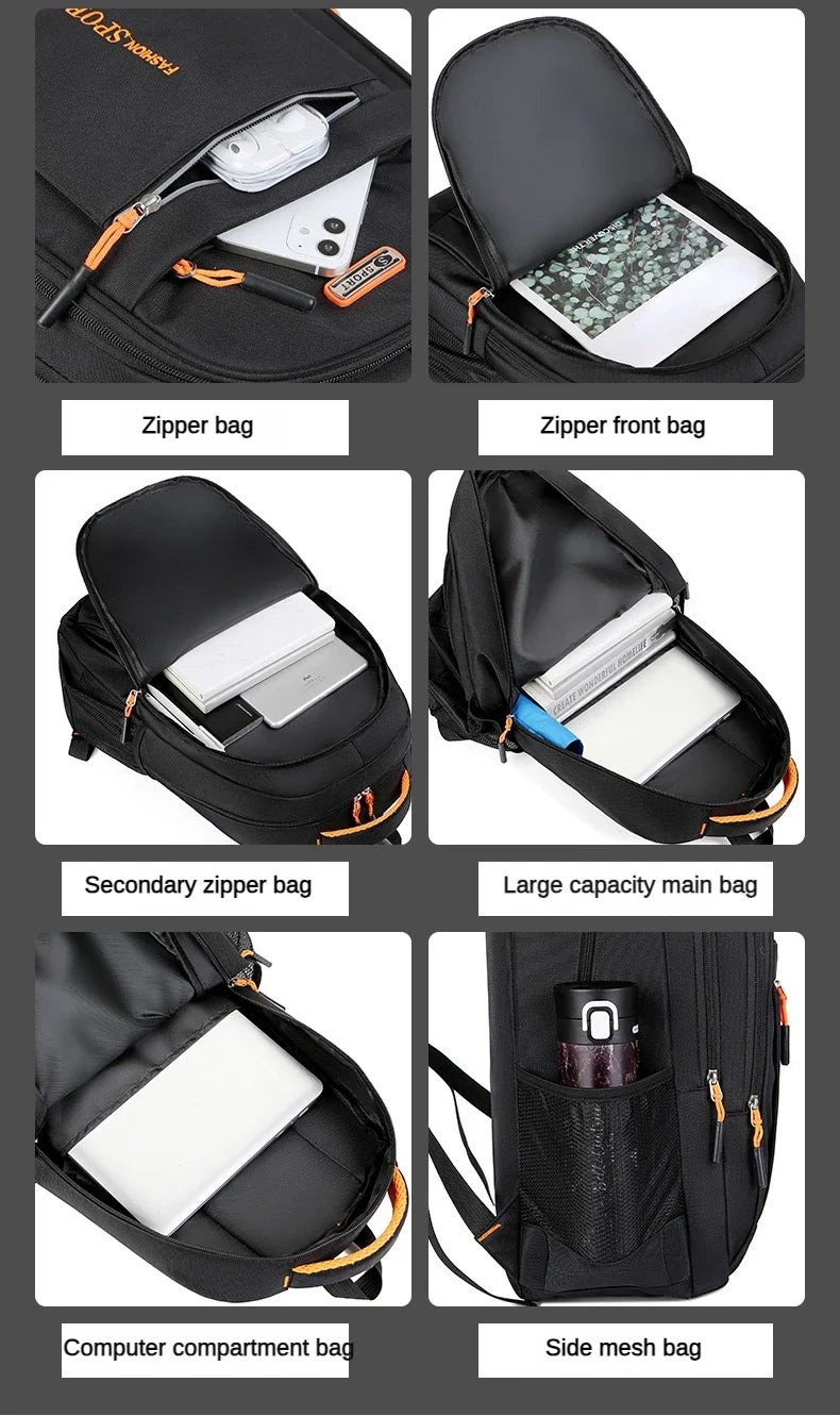 Men’s Oxford Waterproof Backpack – Business Laptop Rucksack for Travel, Work & High School Students