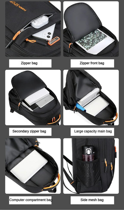 Men’s Oxford Waterproof Backpack – Business Laptop Rucksack for Travel, Work & High School Students